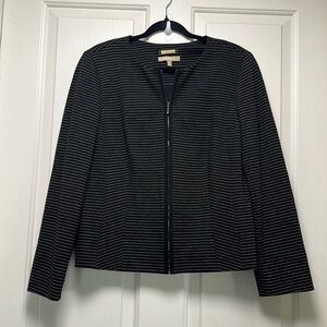 TALBOTS GOLD Label Black and White Stripe Jacket Sz 12